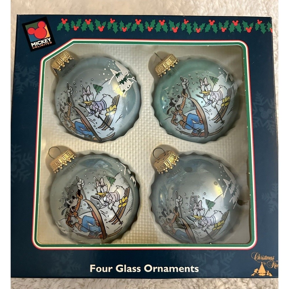Mickey Unlimited Christmas By Krebs Glass Ball Ornaments DISNEY